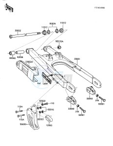 KX 125 A [KX125] (A7) [KX125] drawing SWING ARM -- 81 A7- -