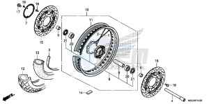 CB1100CAH UK - (E) drawing FRONT WHEEL (CB1100CA/ CAD)