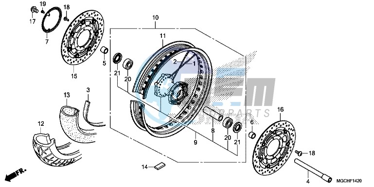 FRONT WHEEL (CB1100CA/ CAD)