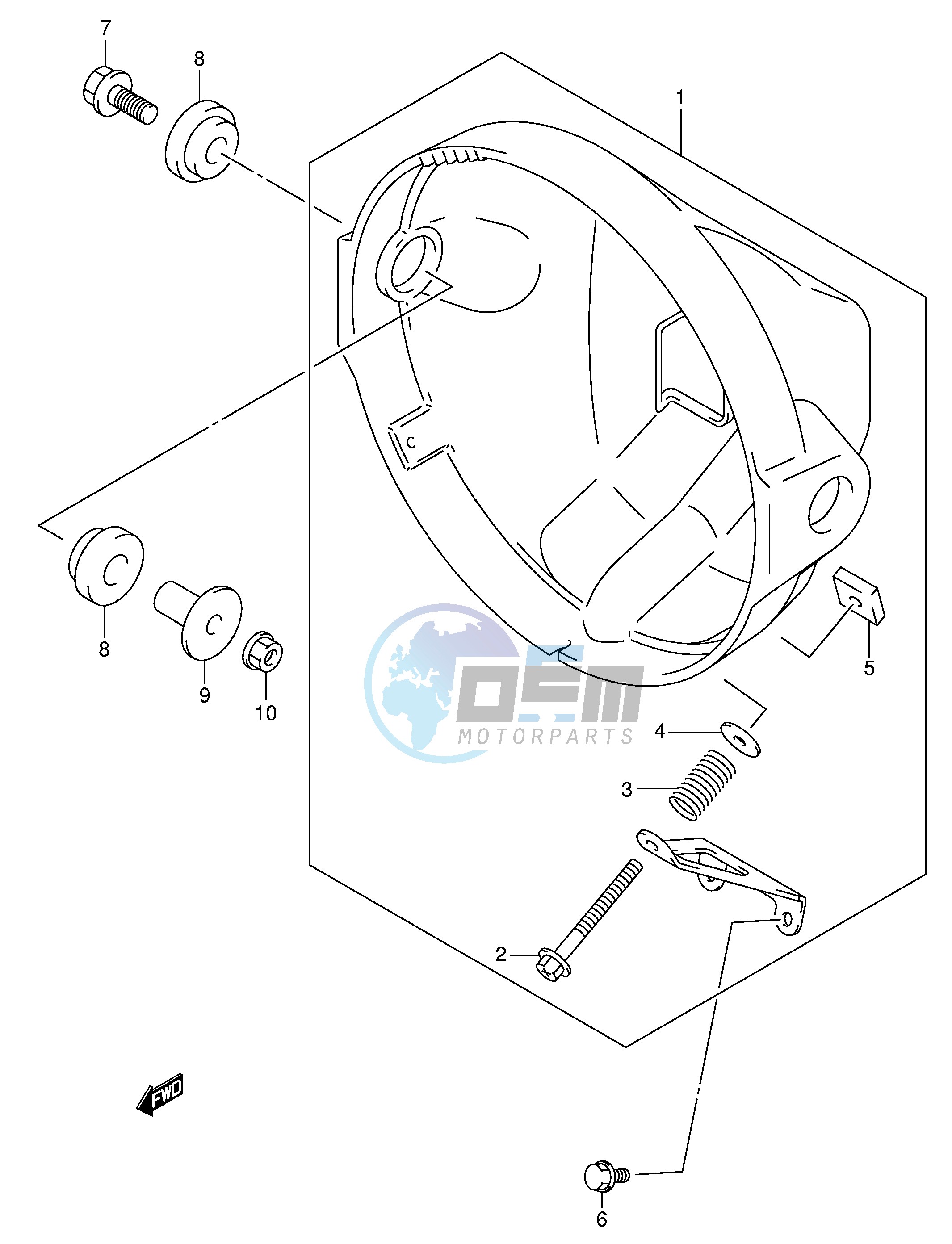 HEADLAMP HOUSING (SV650X Y K1 K2)