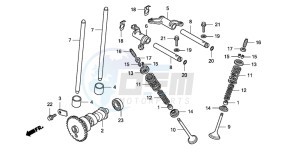 TRX420FM FOURTRAX drawing CAMSHAFT/VALVE