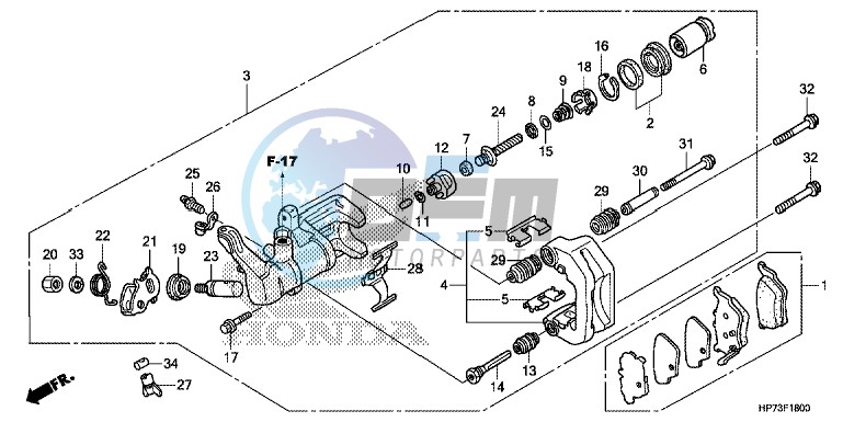 REAR BRAKE CALIPER