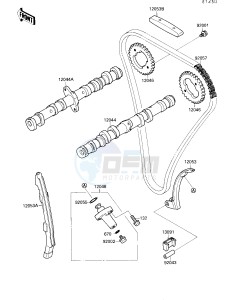 ZX 750 F [NINJA 750R] (F4) [NINJA 750R] drawing CAMSHAFT-- S- -_TENSIONER