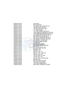 DR350 (E3-E28) drawing * COLOR CHART *