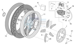 Scarabeo 50 Di-Tech drawing Rear wheel - disc brake