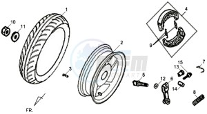 ORBIT 50 2T NAKED drawing REAR WHEEL - REAR FORK