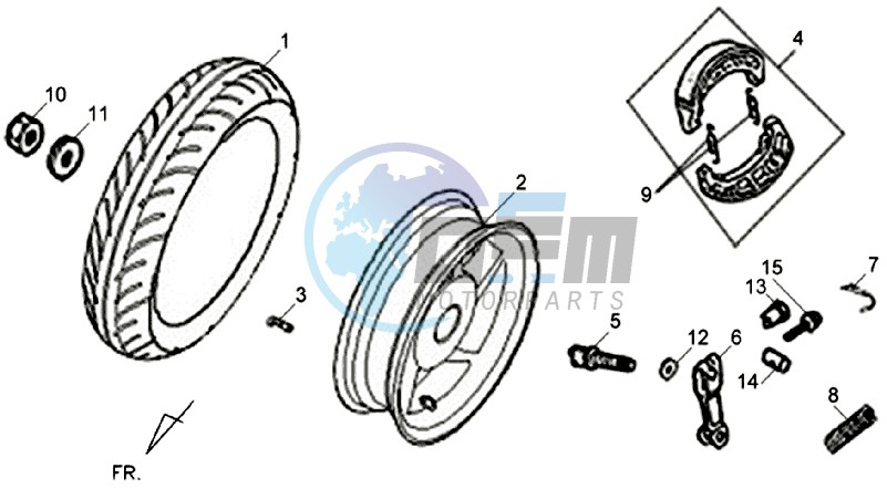 REAR WHEEL - REAR FORK