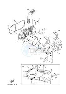 MWS125-A TRICITY 125 (BR71 BR74) drawing CRANKCASE COVER 1