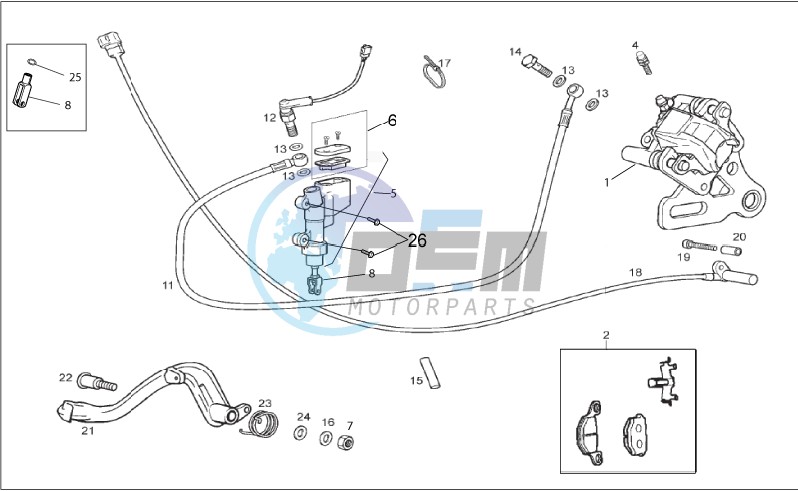 Rear brake caliper