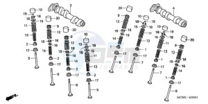 VFR800A9 UK - (E / ABS MME TWO) drawing CAMSHAFT/VALVE (REAR)