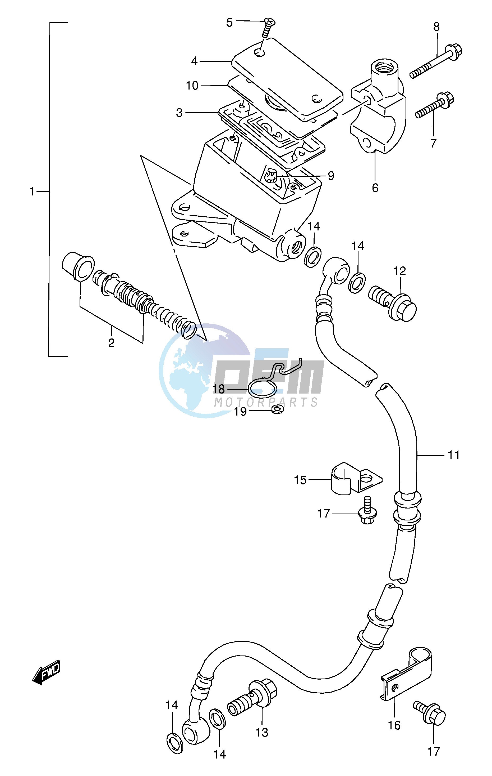 FRONT MASTER CYLINDER (MODEL P R T)