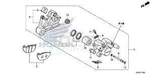 CRF250ME CRF250M UK - (E) drawing REAR BRAKE CALIPER