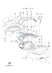 XSR700 (B344 B344 B344 B344) drawing FUEL TANK 2