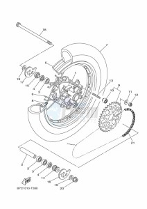 XT250 (B7C3) drawing REAR WHEEL