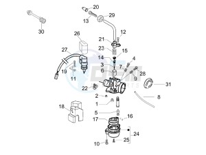 Liberty 50 2t Sport (UK) UK drawing Carburetors components