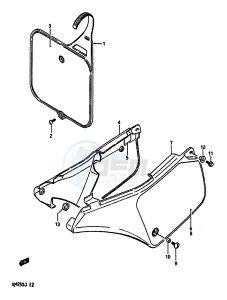 RM250 1988 drawing FRAME COVER