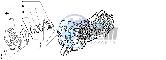 Cylinder-piston-wrist pin assy