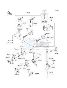 EX 500 D [NINJA 500R] (D6F-D9F) D9F drawing IGNITION SWITCH_LOCKS_REFLECTORS