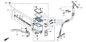 CB500 drawing FR. BRAKE MASTER CYLINDER (2)