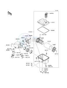 KRF 750 K [TERYX 750 FI 4X4 LE] (K9F) K9F drawing AIR CLEANER