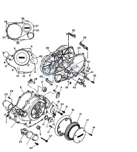 XV VIRAGO 750 drawing CRANKCASE COVER