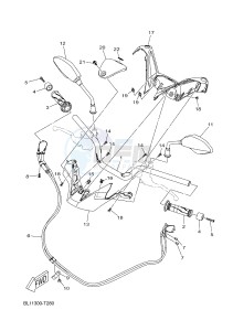 YP125RA EVOLIS 125 ABS (BL22 BL22) drawing STEERING HANDLE & CABLE