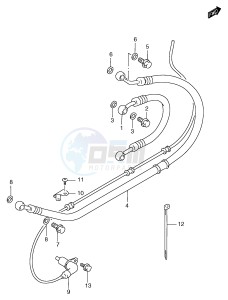 GSF1200 (E2) Bandit drawing REAR BRAKE HOSE (GSF1200SAV SAW SAX SAY)