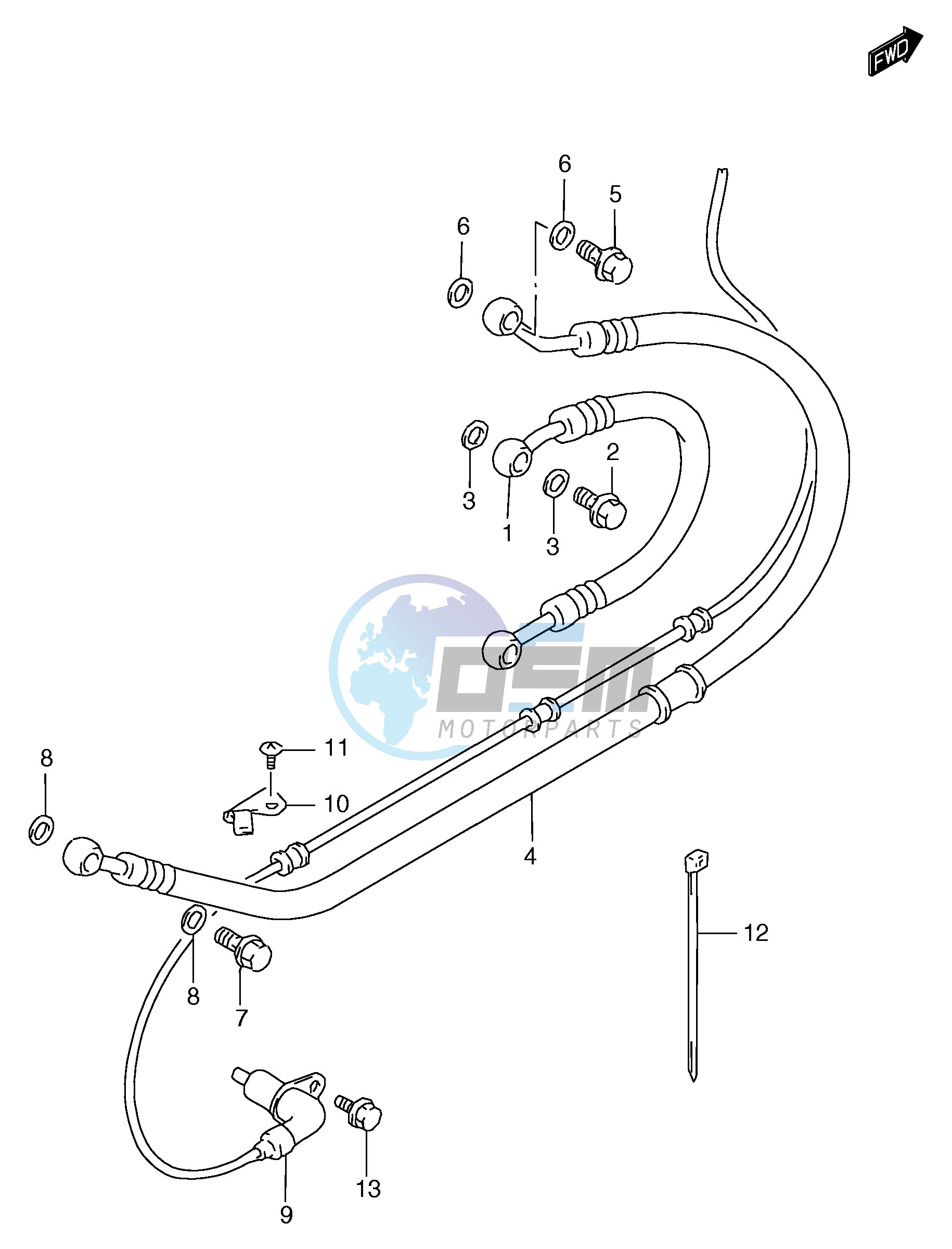 REAR BRAKE HOSE (GSF1200SAV SAW SAX SAY)