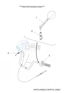 YFM700FWAD YFM7NGPXK (B4FM) drawing WVTA HANDLE SWITCH, CABLE