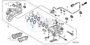 CBF1000TA UK - (E / ABS MKH) drawing REAR BRAKE CALIPER (CBF1000A/T/S)