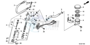 GL1800A France - (F / CMF) drawing REAR BRAKE MASTER CYLINDER