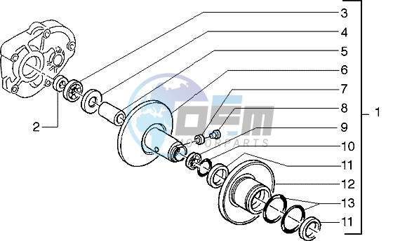 Driven half pulley