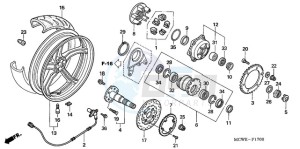 VFR800A9 UK - (E / ABS MME TWO) drawing REAR WHEEL