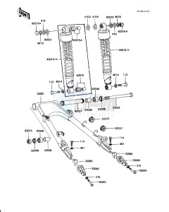 KZ 1000 J (J1-J3) drawing SWING ARM_SHOCK ABSORBERS