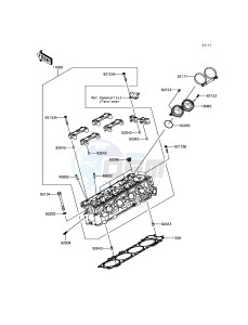 ZZR1400 ABS ZX1400JHF GB XX (EU ME A(FRICA) drawing Cylinder Head