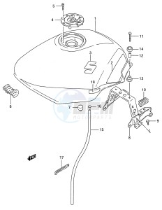 GSX600F (E28) Katana drawing FUEL TANK (MODEL N)