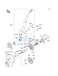 KX 450 E (KX450F MONSTER ENERGY) (E9FA) E9FA drawing KICKSTARTER MECHANISM