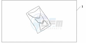 CBF10009 UK - (E / MKH) drawing TANK PAD HONDA WING LOGO