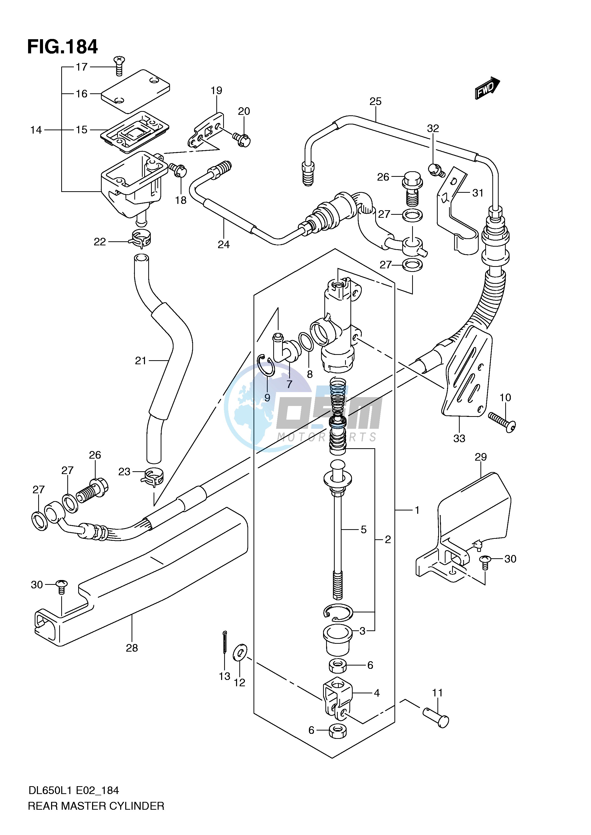 REAR MASTER CYLINDER (DL650AUEL1 E19)