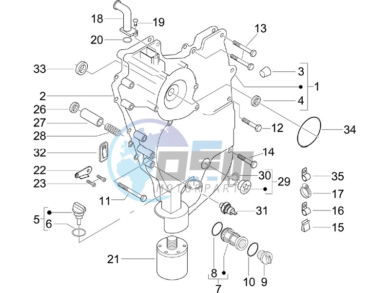 Flywheel magneto cover - Oil filter