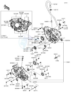 KX450F KX450HJF EU drawing Crankcase