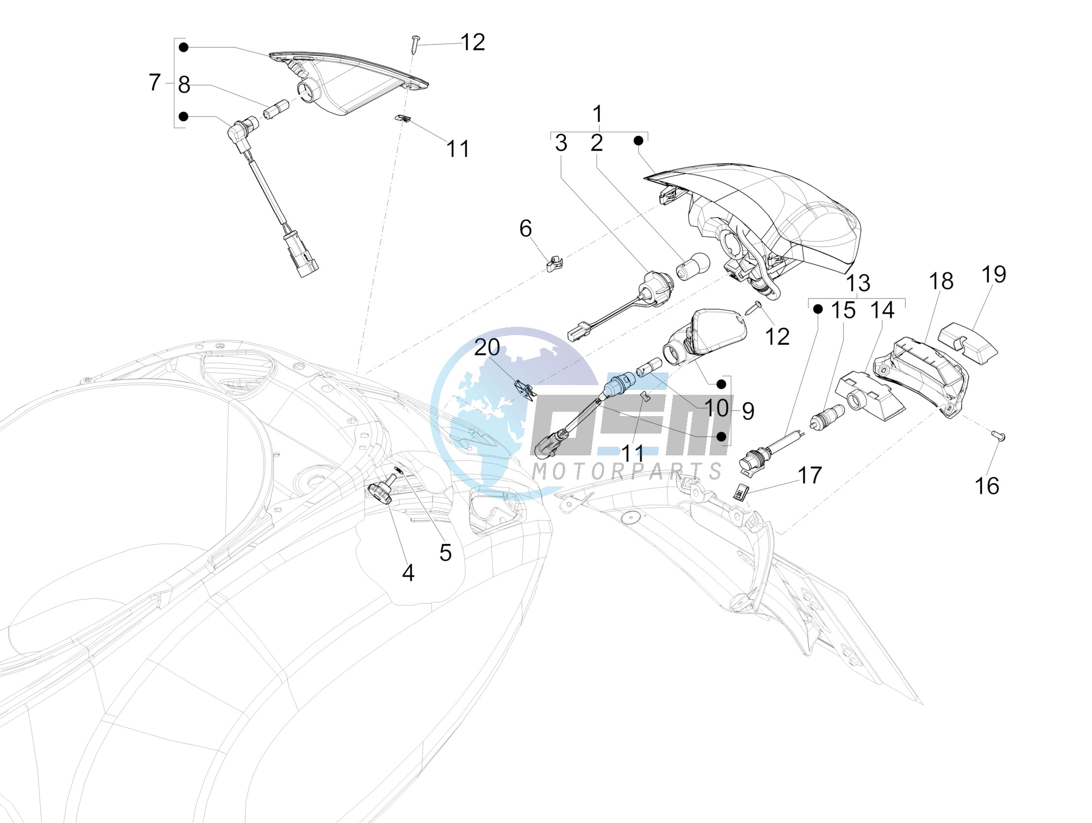 Rear headlamps - Turn signal lamps