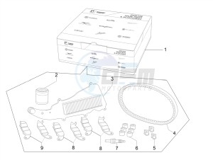 MP3 300 HPE (EMEA, APAC) drawing Complete wear and maintenance kit