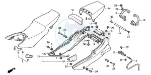 VFR750F drawing SEAT/REAR COWL (VFR750FL/FM/FN/FP)