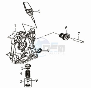 FIDDLE II 50 NEW ENGINE drawing CRANKCASE RIGHT / START MOTOR