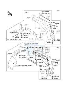 MULE 3010 DIESEL 4x4 KAF950B6F EU drawing Front Fender(s)