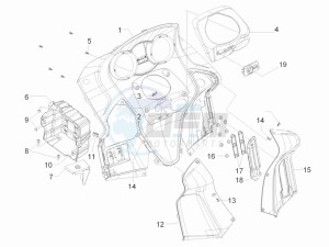 GP 800 Centenario drawing Front glove-box - Knee-guard panel