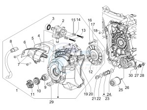 X7 125 Euro 3 drawing Flywheel magneto cover - Oil filter