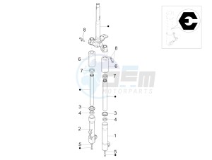 Liberty 125 4t Delivery e3 Single drawing Fork components (Escorts)