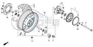 CB1000F drawing REAR WHEEL